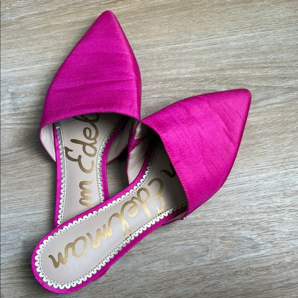 Sam Edelman Pink Mules with Pointed Toe and D'Orsay Cut